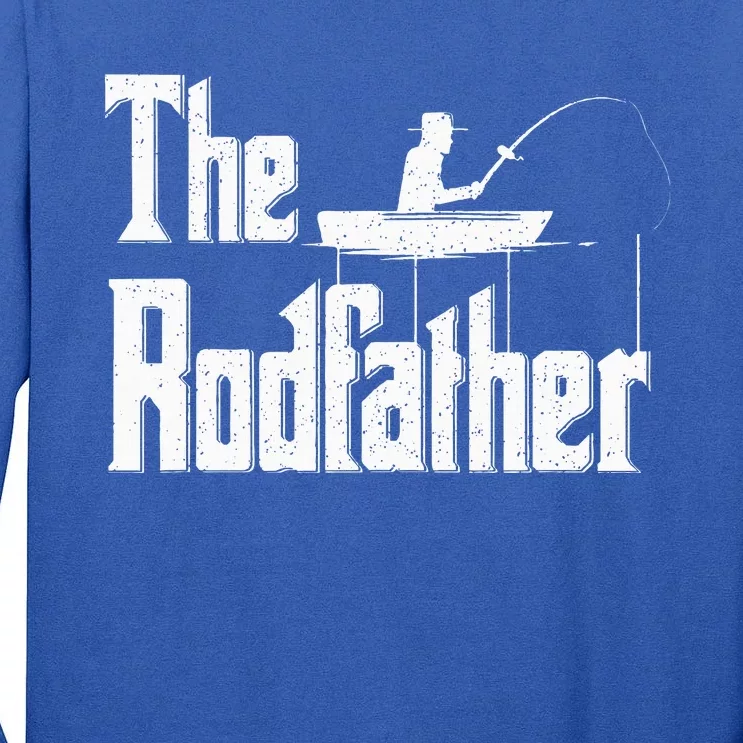 The Rodfather Funny Fishing Dad Tall Long Sleeve T-Shirt