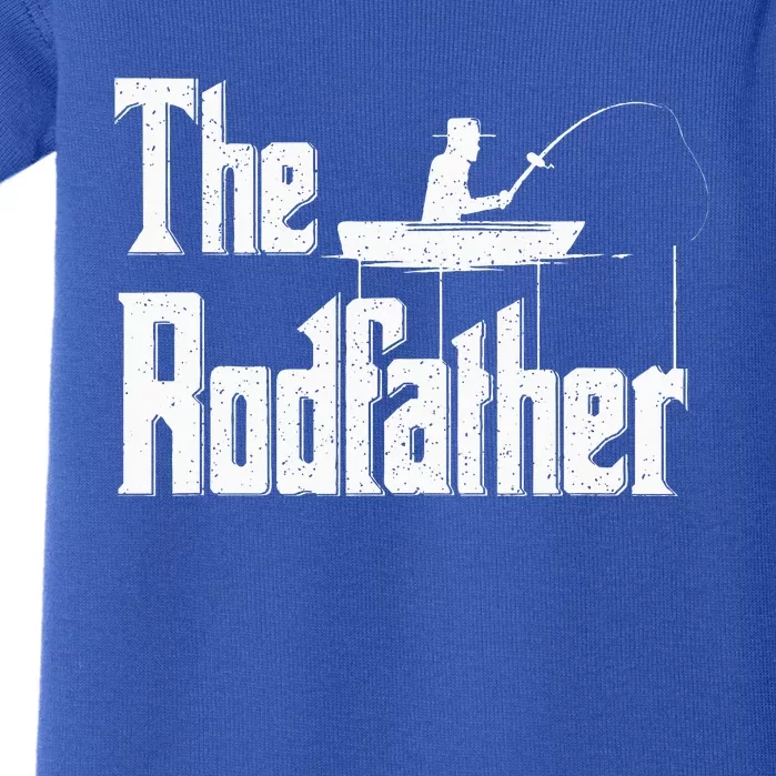 The Rodfather Funny Fishing Dad Baby Bodysuit