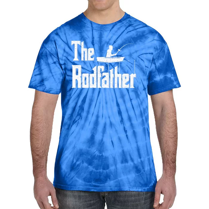 The Rodfather Funny Fishing Dad Tie-Dye T-Shirt