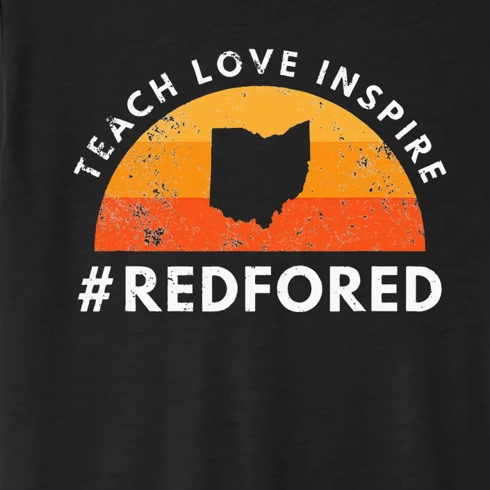 Teacher Red For Ed Ohio Public Education Teach Love Inspire ChromaSoft Performance T-Shirt