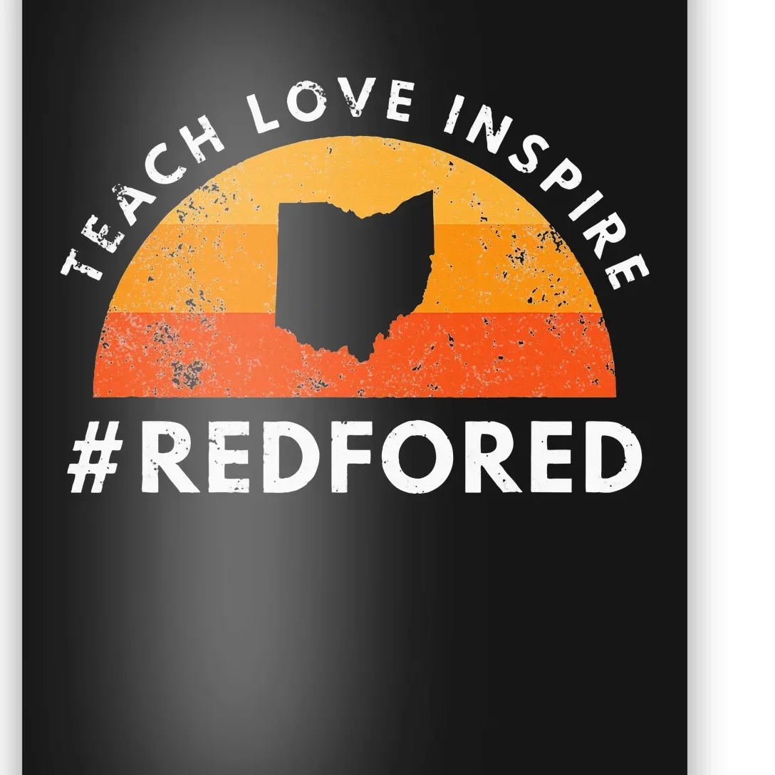 Teacher Red For Ed Ohio Public Education Teach Love Inspire Poster