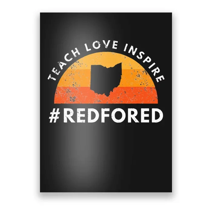 Teacher Red For Ed Ohio Public Education Teach Love Inspire Poster