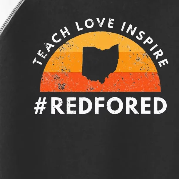 Teacher Red For Ed Ohio Public Education Teach Love Inspire Toddler Fine Jersey T-Shirt