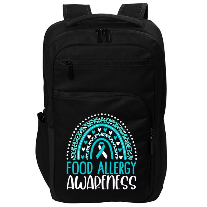 Teal Rainbow Food Allergy Awareness Impact Tech Backpack