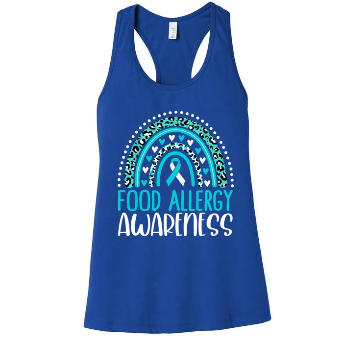 Teal Rainbow Food Allergy Awareness Women's Racerback Tank