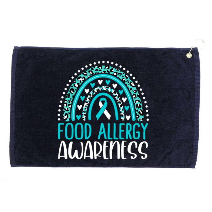 Teal Rainbow Food Allergy Awareness Grommeted Golf Towel