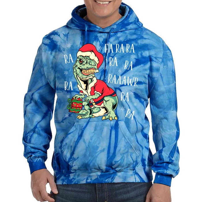 T Rex Fa Ra Ra Ra Ra Rawr Christmas Dinosaur Santa Rex Boys Cute Gift Tie Dye Hoodie