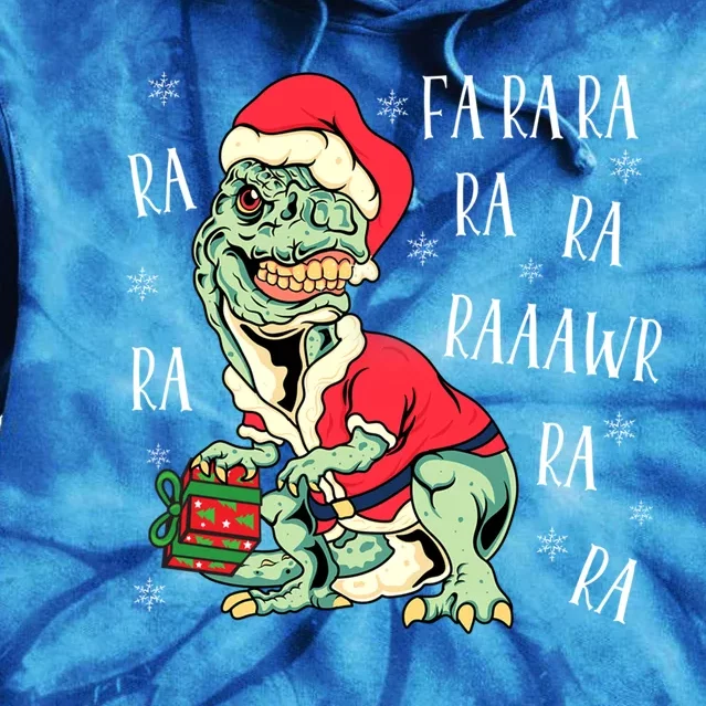 T Rex Fa Ra Ra Ra Ra Rawr Christmas Dinosaur Santa Rex Boys Cute Gift Tie Dye Hoodie