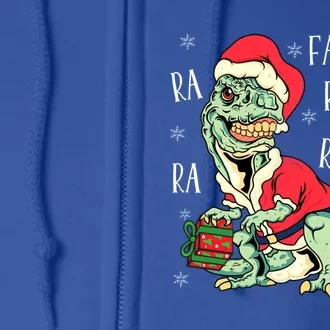 T Rex Fa Ra Ra Ra Ra Rawr Christmas Dinosaur Santa Rex Boys Cute Gift Full Zip Hoodie