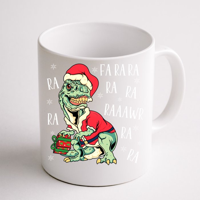 T Rex Fa Ra Ra Ra Ra Rawr Christmas Dinosaur Santa Rex Boys Cute Gift Front & Back Coffee Mug