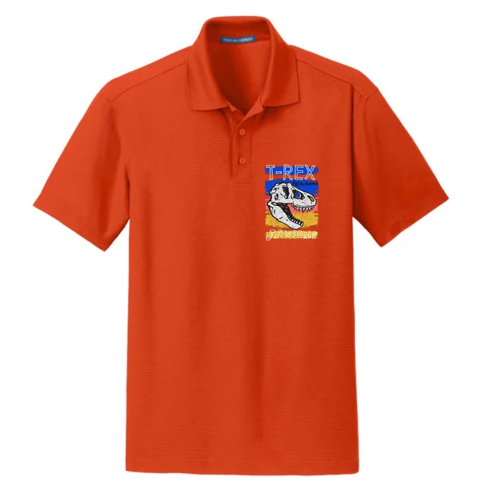 T Rex Fossil Hunter Jawsome Dry Zone Grid Performance Polo