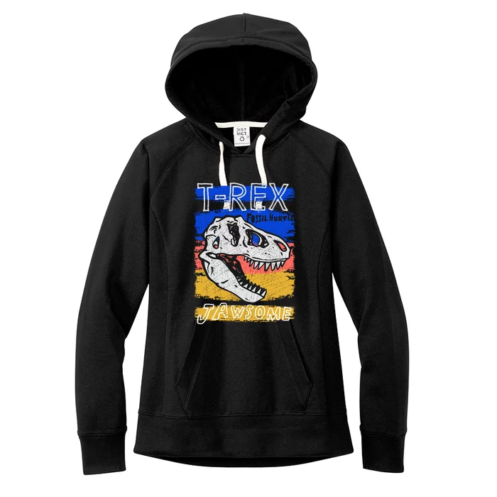 T Rex Fossil Hunter Jawsome Women's Fleece Hoodie