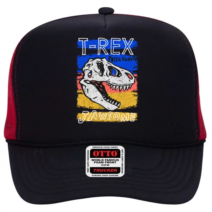 T Rex Fossil Hunter Jawsome High Crown Mesh Trucker Hat