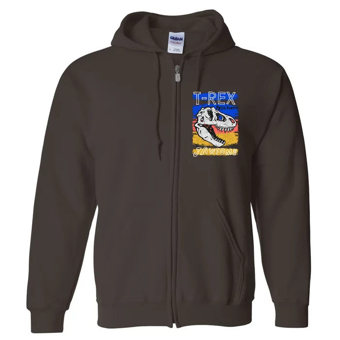 T Rex Fossil Hunter Jawsome Full Zip Hoodie