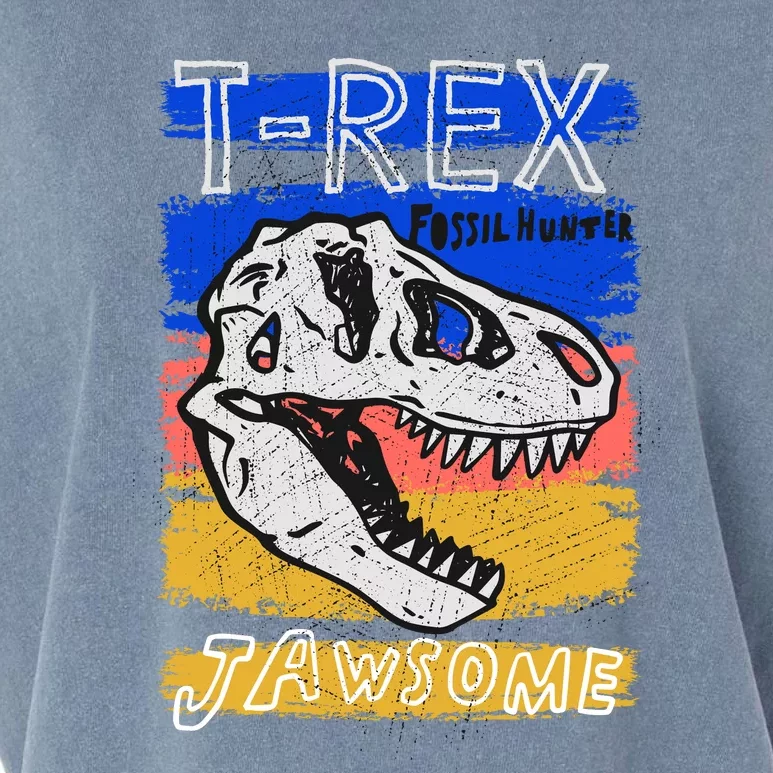 T Rex Fossil Hunter Jawsome Garment-Dyed Women's Muscle Tee