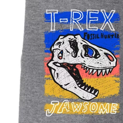 T Rex Fossil Hunter Jawsome Doggie 3-End Fleece Hoodie