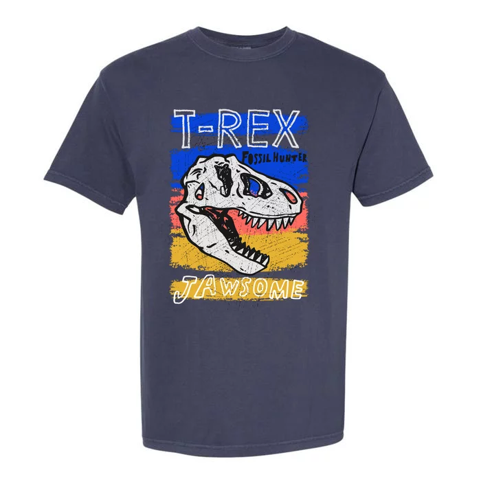 T Rex Fossil Hunter Jawsome Garment-Dyed Heavyweight T-Shirt