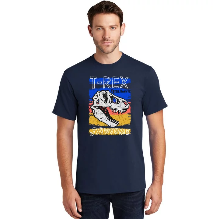 T Rex Fossil Hunter Jawsome Tall T-Shirt