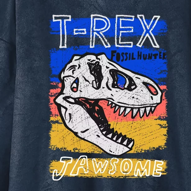 T Rex Fossil Hunter Jawsome Hooded Wearable Blanket