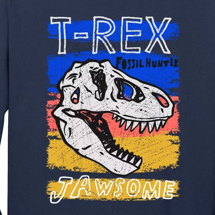 T Rex Fossil Hunter Jawsome Tall Long Sleeve T-Shirt