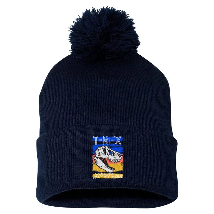 T Rex Fossil Hunter Jawsome Pom Pom 12in Knit Beanie