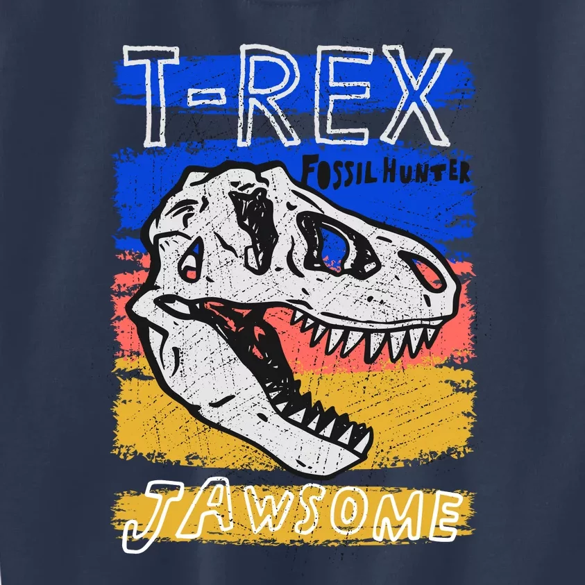 T Rex Fossil Hunter Jawsome Kids Sweatshirt