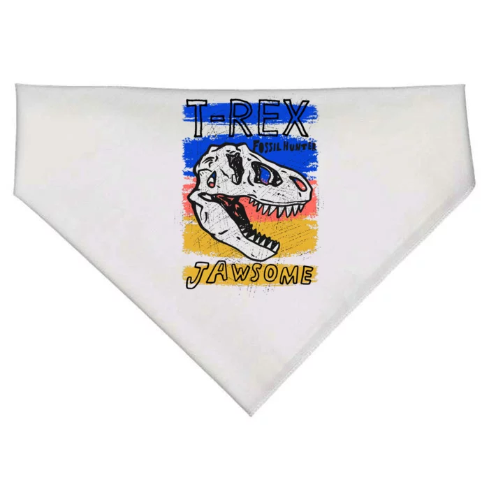 T Rex Fossil Hunter Jawsome USA-Made Doggie Bandana