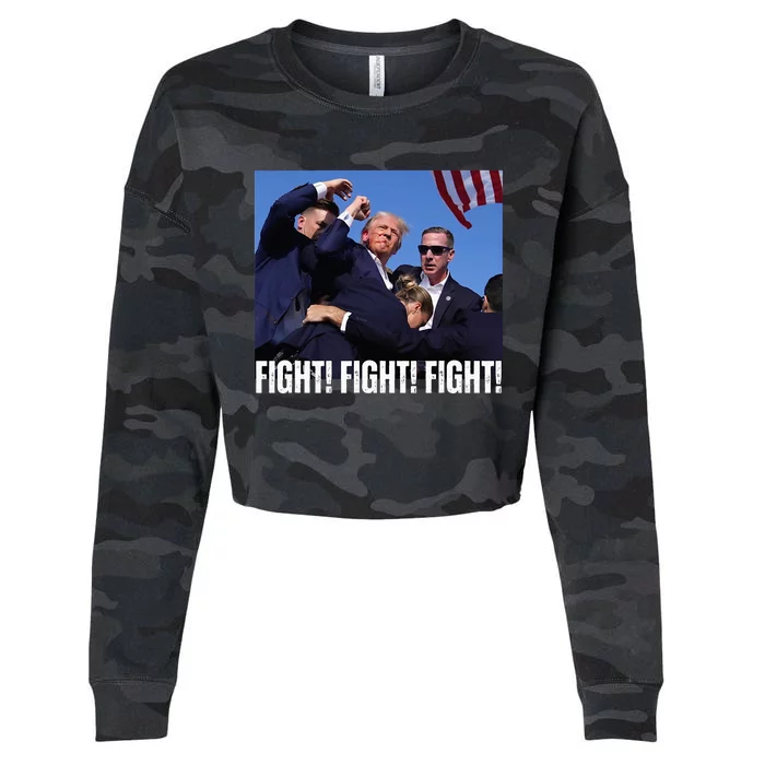 Trump Rally Fight Trump Rally Fight! Fight! Fight! Cropped Pullover Crew