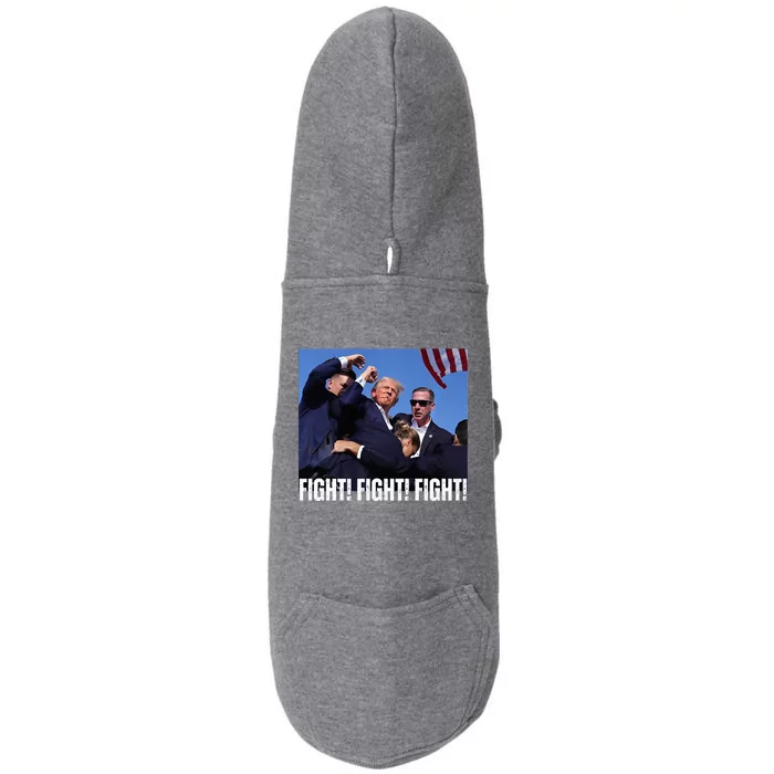 Trump Rally Fight Trump Rally Fight! Fight! Fight! Premium Doggie 3-End Fleece Hoodie