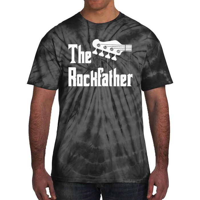 The R.O.C.K Father Funny Electric Bass Guitar Player Dad Tie-Dye T-Shirt