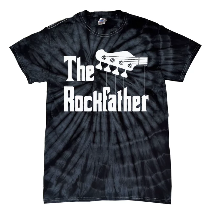 The R.O.C.K Father Funny Electric Bass Guitar Player Dad Tie-Dye T-Shirt