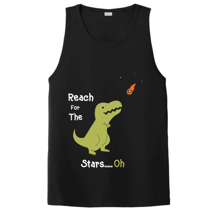 T-Rex Reach For The Stars Oh Dinosaur Dino Cool Cute Funny Performance Tank