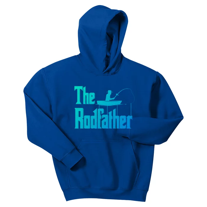 The Rodfather Funny Fishing Dad Gift Kids Hoodie