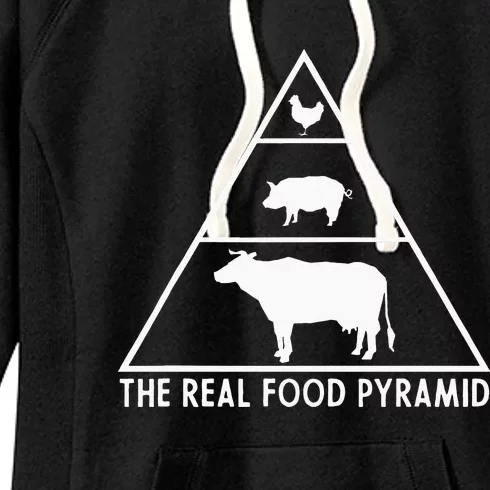 The Real Food Pyramid For Carnivores Women's Fleece Hoodie