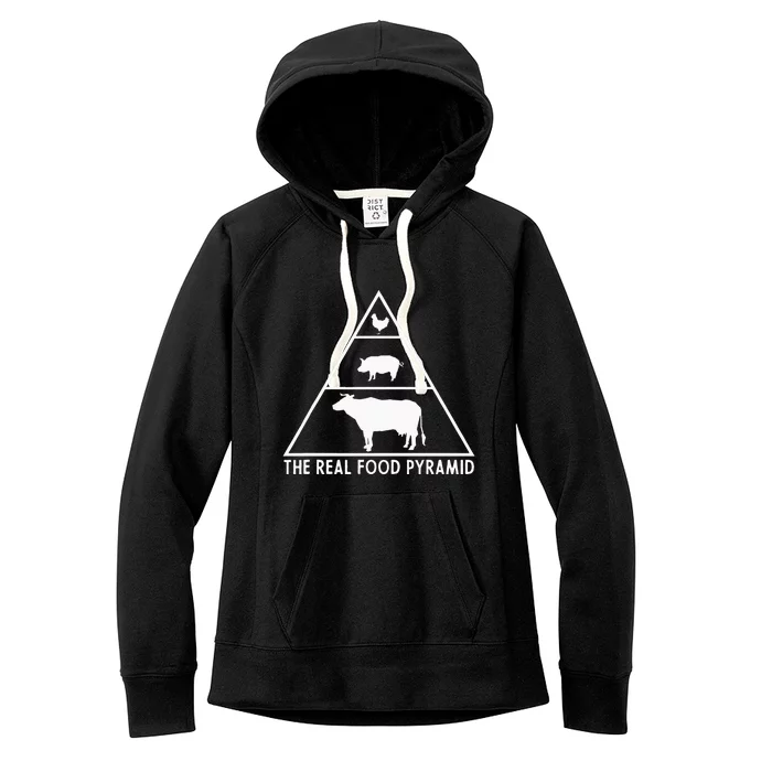 The Real Food Pyramid For Carnivores Women's Fleece Hoodie