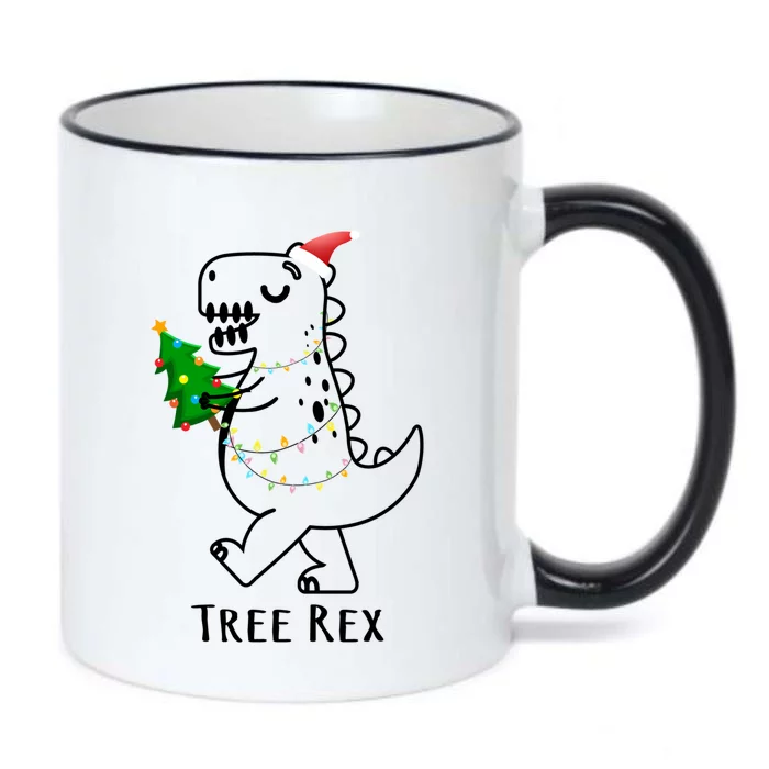 Tree Rex Funny Xmas Christmas Trex Gift Black Color Changing Mug