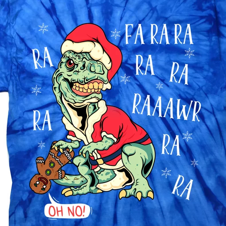 T Rex Fa Ra Ra Rawr Christmas Dinosaur Gingerbread Oh No Great Gift Tie-Dye T-Shirt