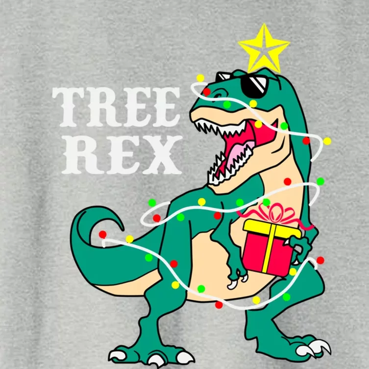 Tree Rex Funny Christmas Tree Dinosaur Pajamas Cool Gift Women's Crop Top Tee