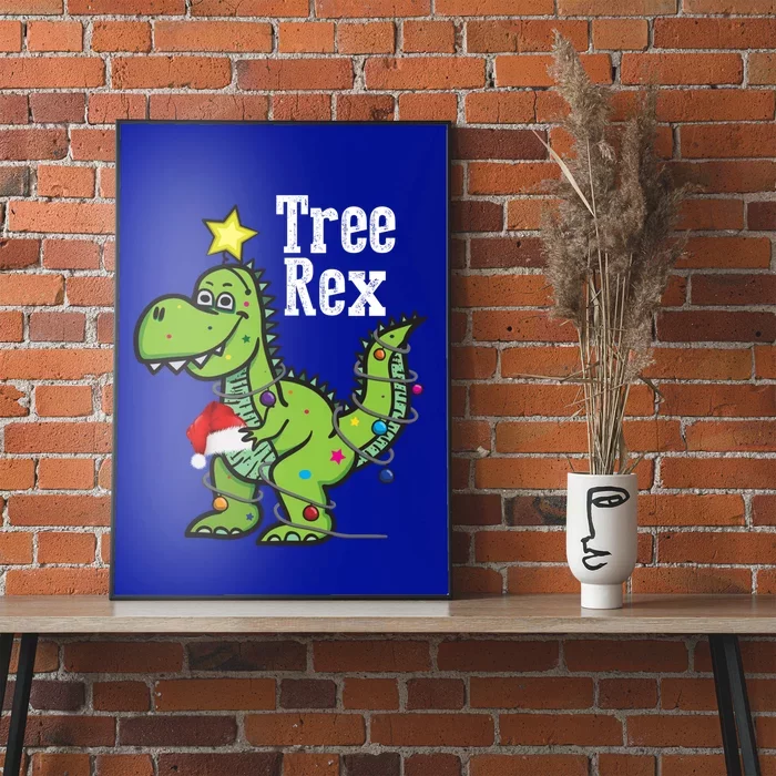 Tree Rex Funny Christmas Tree Santa Dino Holiday Costume Funny Gift Poster