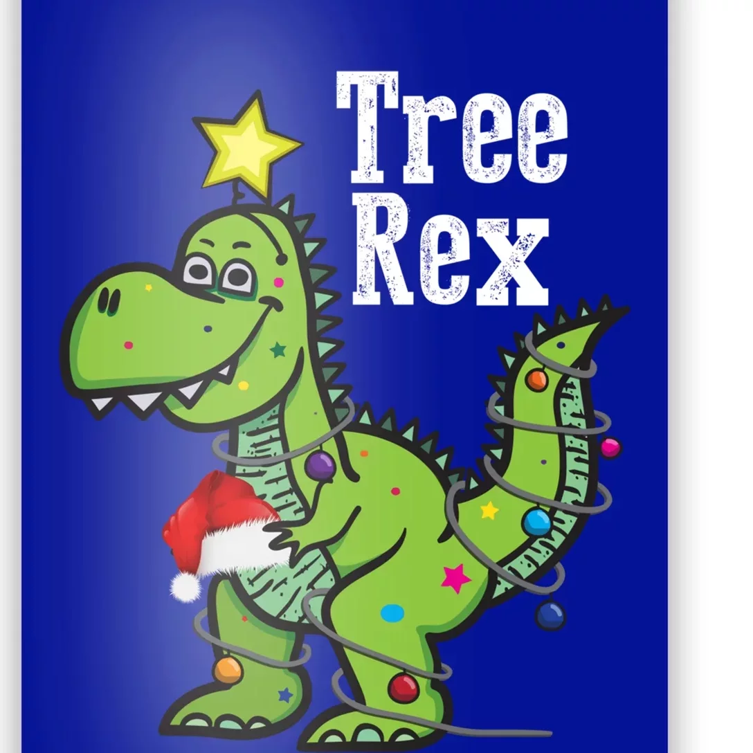 Tree Rex Funny Christmas Tree Santa Dino Holiday Costume Funny Gift Poster