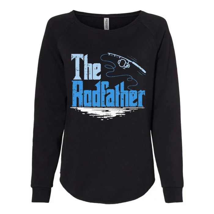 The Rodfather Funny Fishing Parody Womens California Wash Sweatshirt