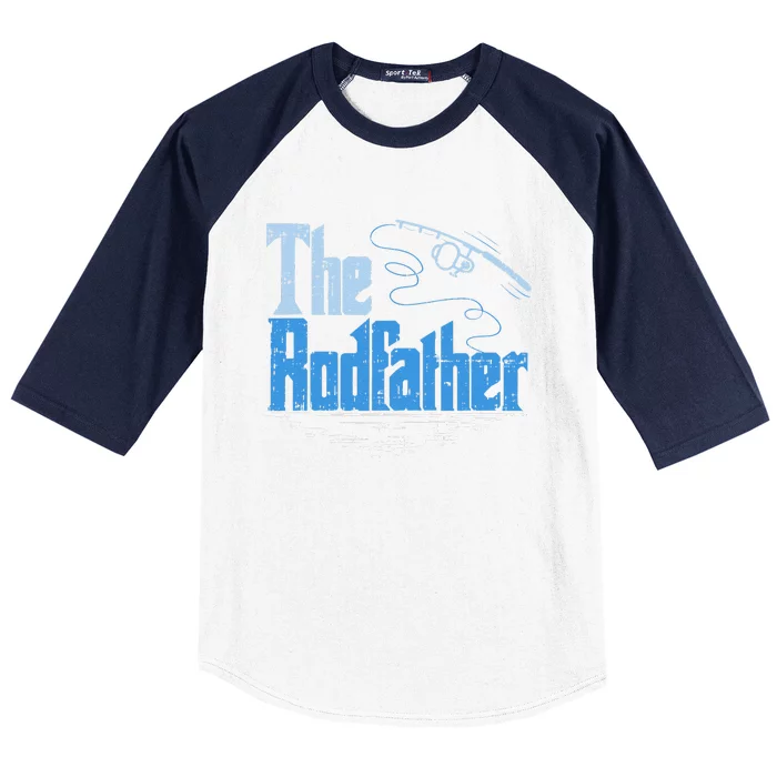 The Rodfather Funny Fishing Parody Baseball Sleeve Shirt