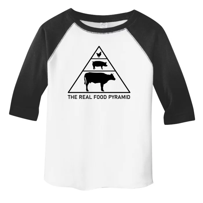 The Real Food Pyramid Beef Pork Chicken Toddler Fine Jersey T-Shirt