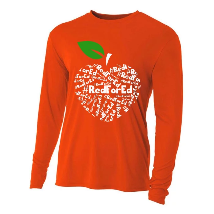 Teacher Red for Ed Teacher Protest Cooling Performance Long Sleeve Crew