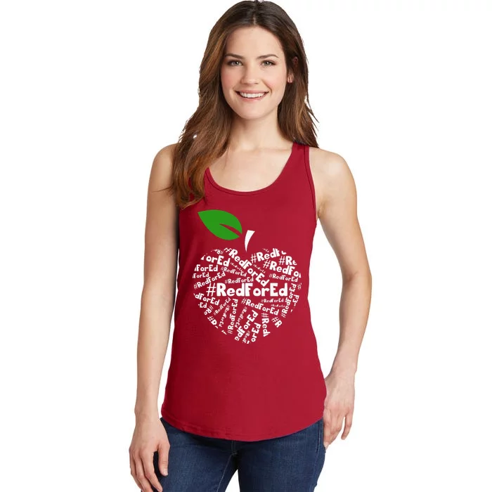 Teacher Red for Ed Teacher Protest Ladies Essential Tank