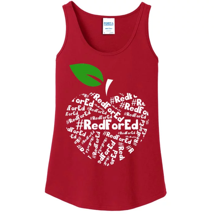 Teacher Red for Ed Teacher Protest Ladies Essential Tank