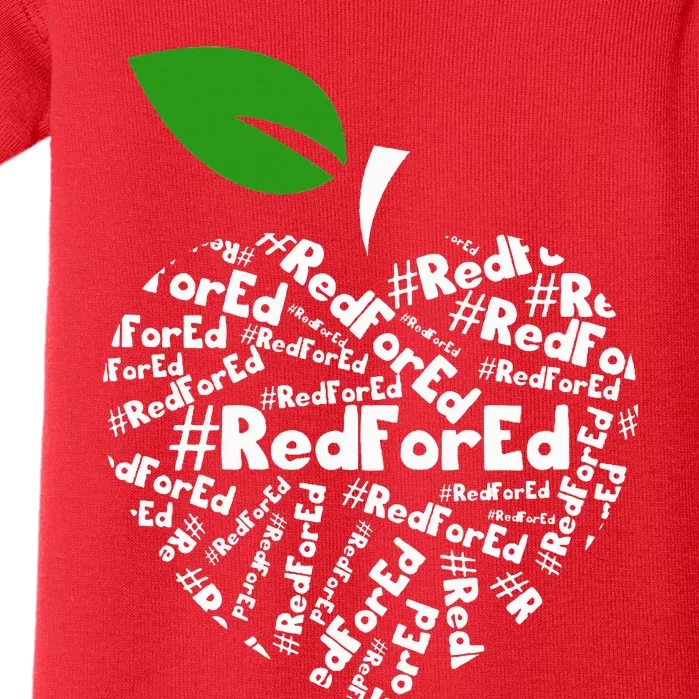 Teacher Red for Ed Teacher Protest Baby Bodysuit