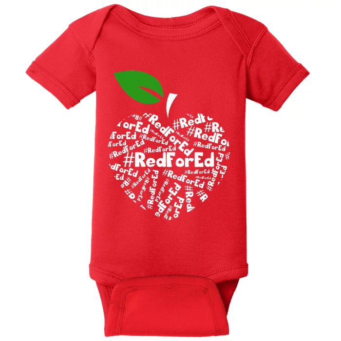 Teacher Red for Ed Teacher Protest Baby Bodysuit