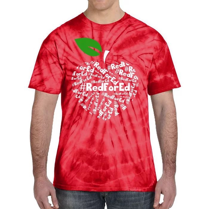 Teacher Red for Ed Teacher Protest Tie-Dye T-Shirt