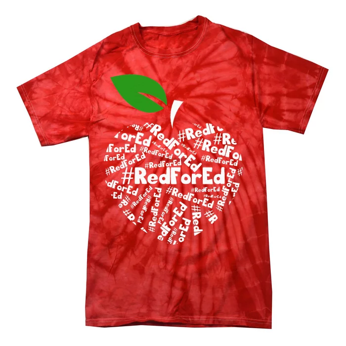 Teacher Red for Ed Teacher Protest Tie-Dye T-Shirt